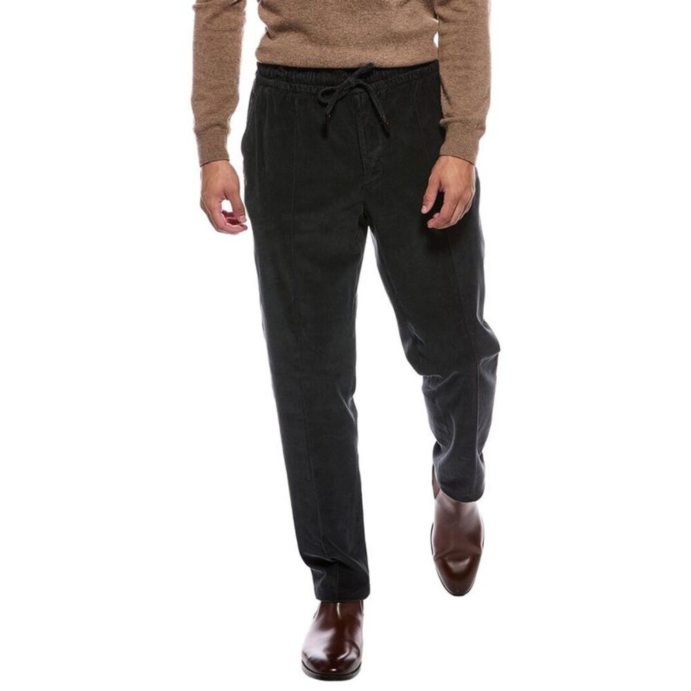 Isaia Mens  Drawstring Trouser, Grey